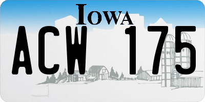 IA license plate ACW175