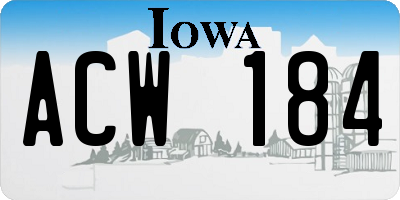 IA license plate ACW184