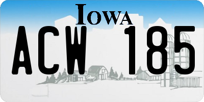 IA license plate ACW185