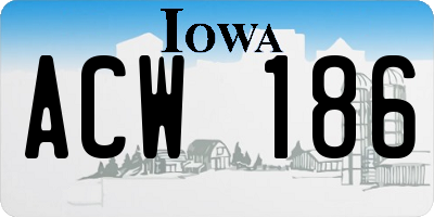 IA license plate ACW186