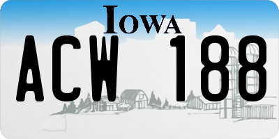 IA license plate ACW188