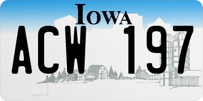 IA license plate ACW197