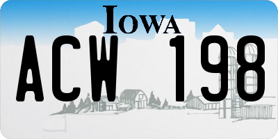 IA license plate ACW198