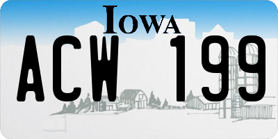 IA license plate ACW199