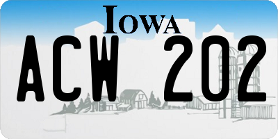 IA license plate ACW202