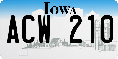 IA license plate ACW210