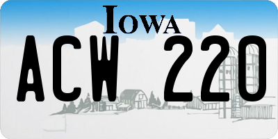 IA license plate ACW220