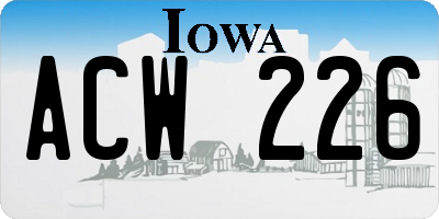 IA license plate ACW226