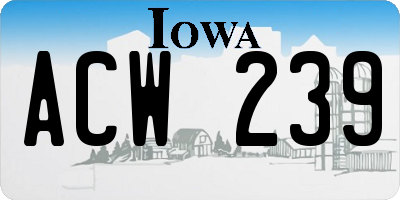 IA license plate ACW239