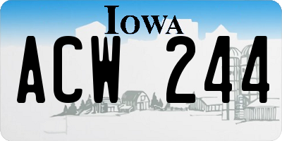 IA license plate ACW244