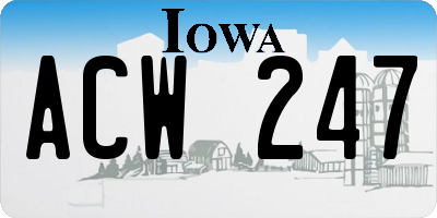IA license plate ACW247
