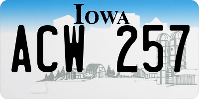 IA license plate ACW257