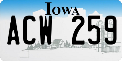 IA license plate ACW259