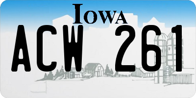 IA license plate ACW261