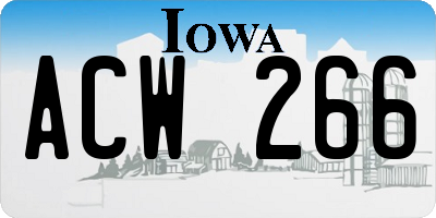 IA license plate ACW266