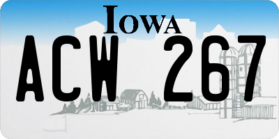 IA license plate ACW267