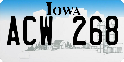 IA license plate ACW268