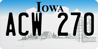 IA license plate ACW270