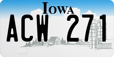 IA license plate ACW271