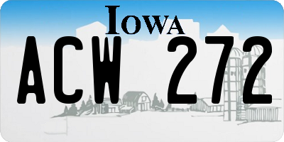 IA license plate ACW272