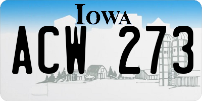 IA license plate ACW273