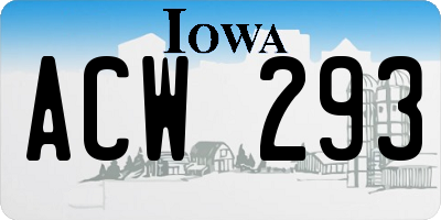 IA license plate ACW293