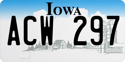 IA license plate ACW297