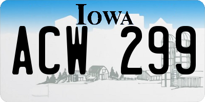 IA license plate ACW299