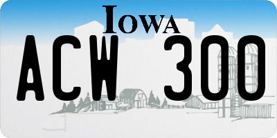IA license plate ACW300