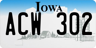 IA license plate ACW302