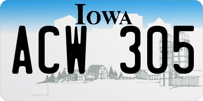 IA license plate ACW305