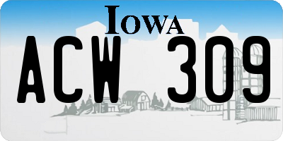 IA license plate ACW309