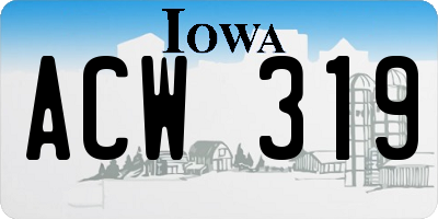 IA license plate ACW319