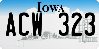 IA license plate ACW323