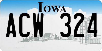 IA license plate ACW324