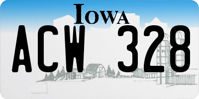 IA license plate ACW328