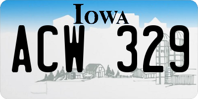 IA license plate ACW329