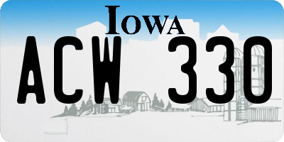 IA license plate ACW330