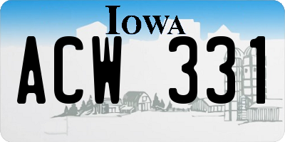IA license plate ACW331