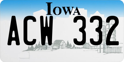IA license plate ACW332