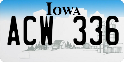 IA license plate ACW336