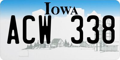 IA license plate ACW338