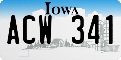 IA license plate ACW341