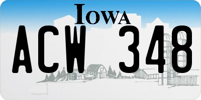 IA license plate ACW348