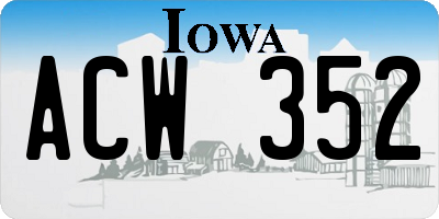 IA license plate ACW352