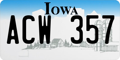 IA license plate ACW357