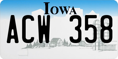 IA license plate ACW358