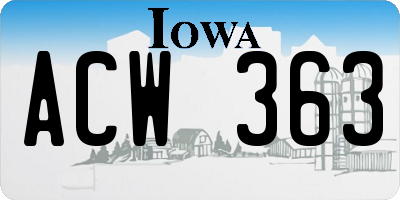 IA license plate ACW363