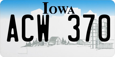 IA license plate ACW370