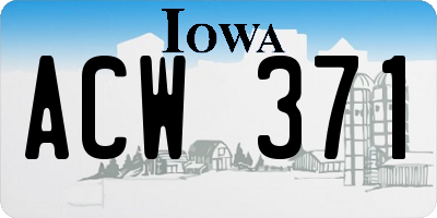 IA license plate ACW371